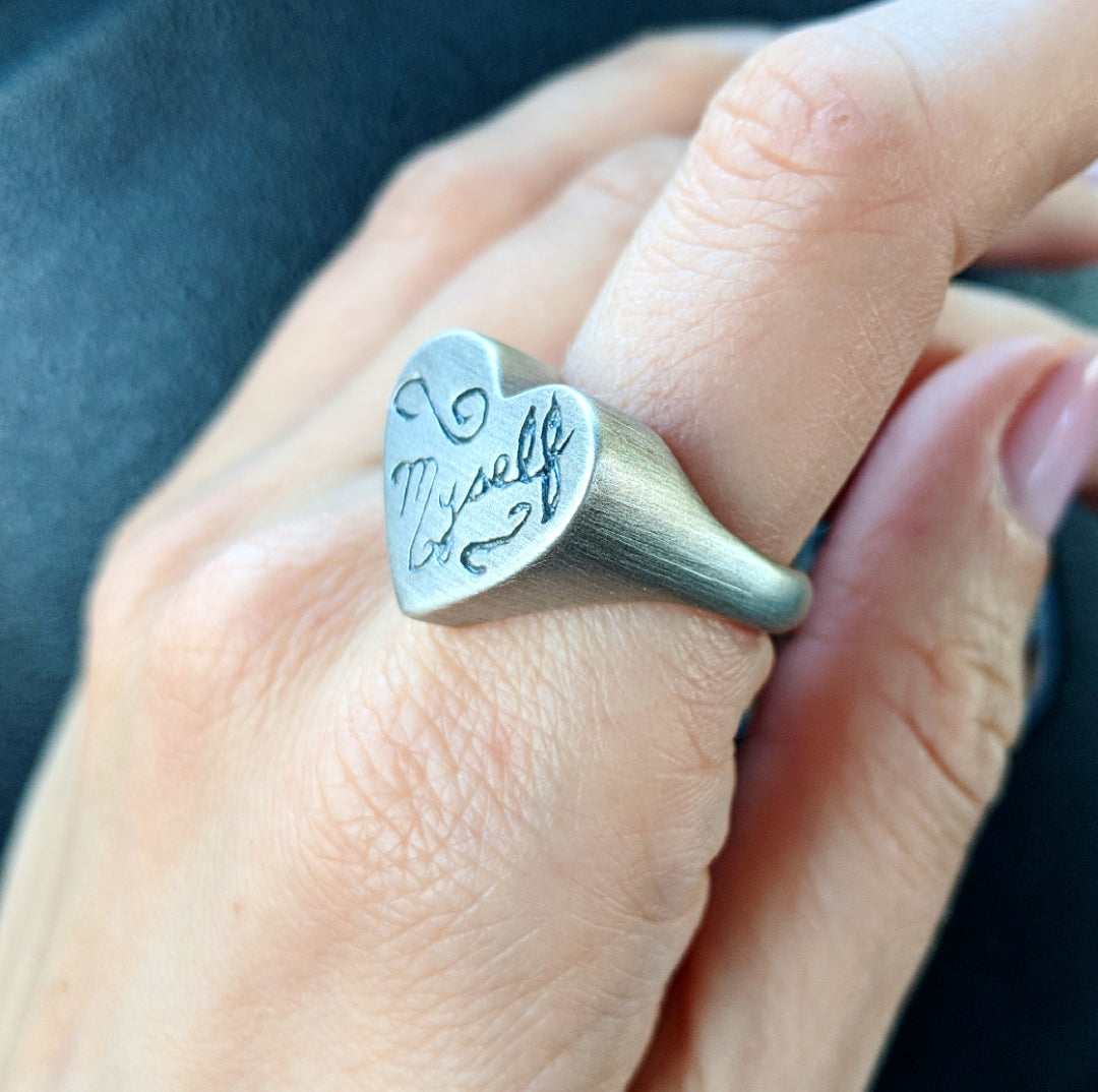 Myself Heart Signet Ring