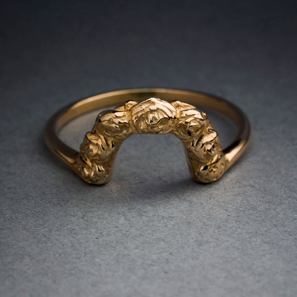 Cabbage Rose Halo Stack Ring