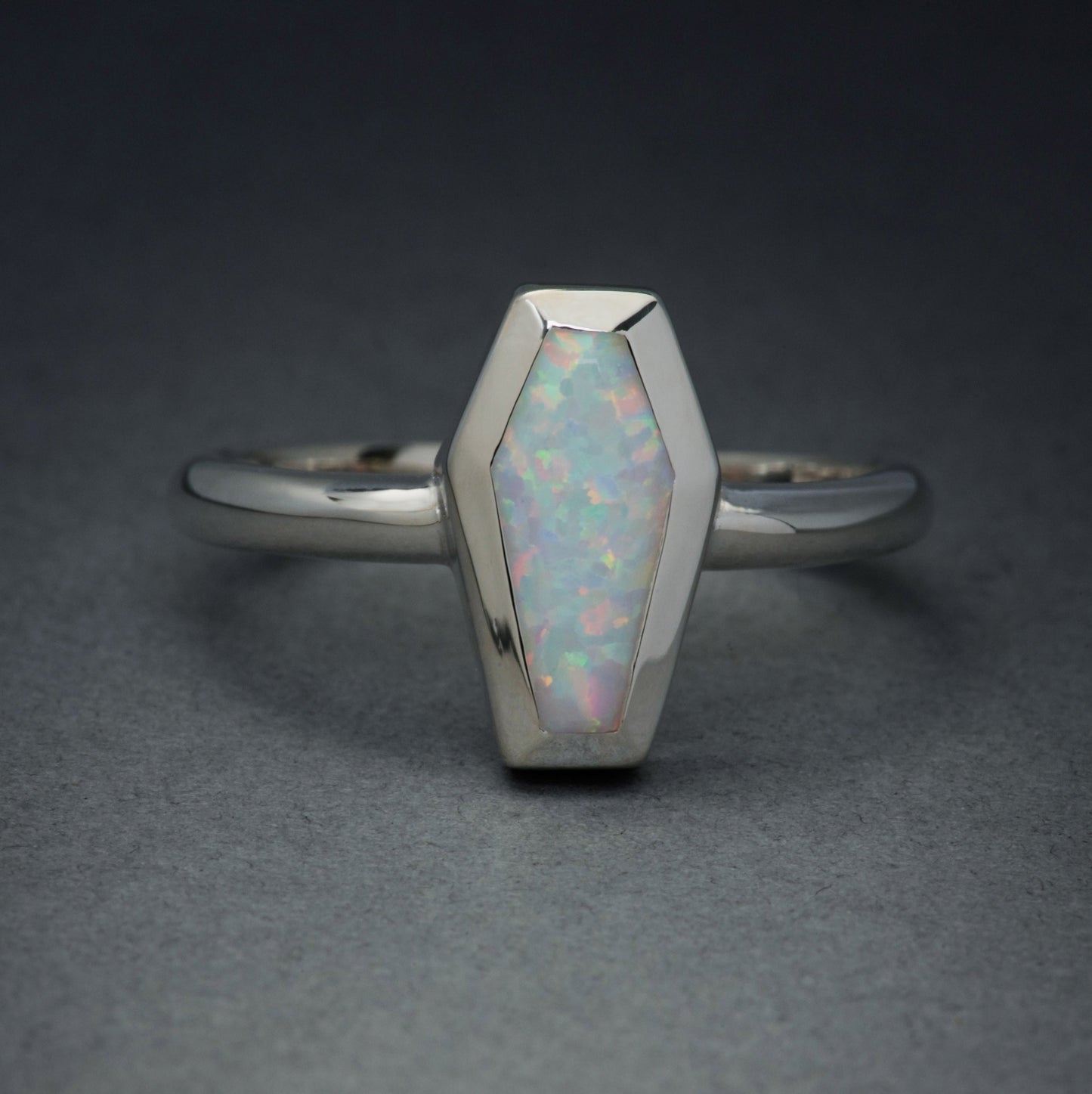 Opal Coffin Ring
