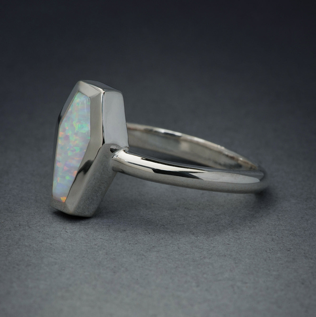 Opal Coffin Ring