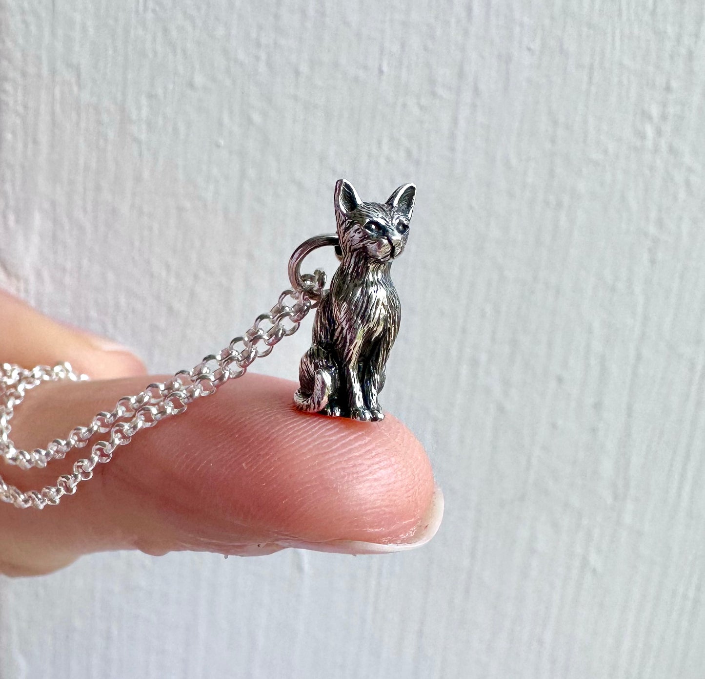 Sterling Kitty Necklace