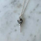 Sterling Tiny Hummingbird Skull Necklace