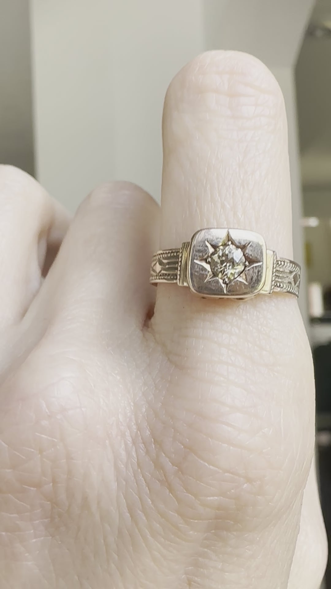 Victorian Champagne Diamond Starburst Ring – Leviticus Jewelry