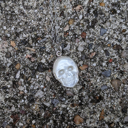 Mother of Pearl Skull Necklace