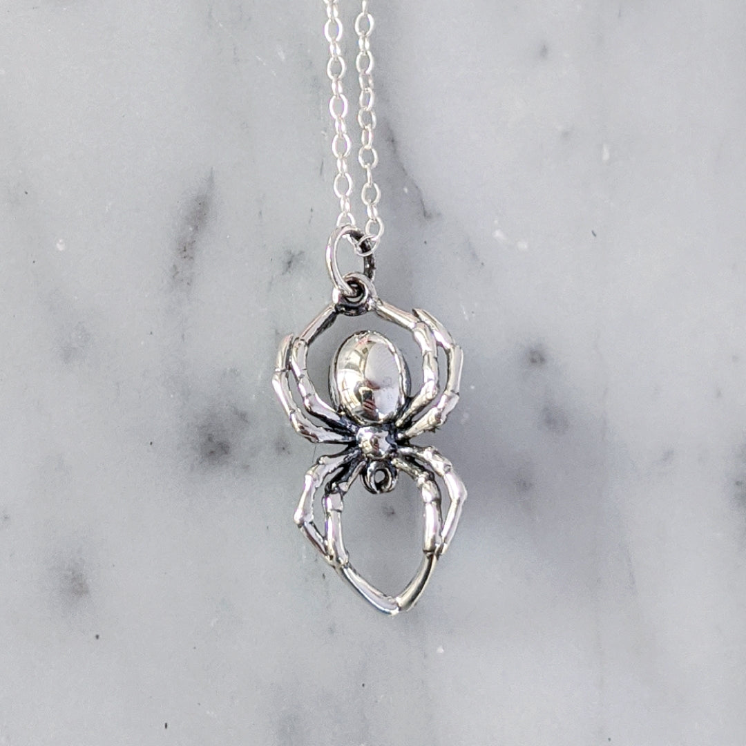 Sterling Spider Necklace