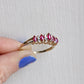 Antique 10K Marquise Ruby Diamond Ring