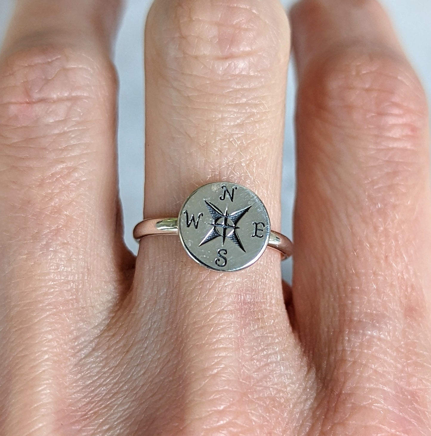Sterling Compass Ring