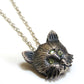 Three Eyed Cat Pendant Necklace