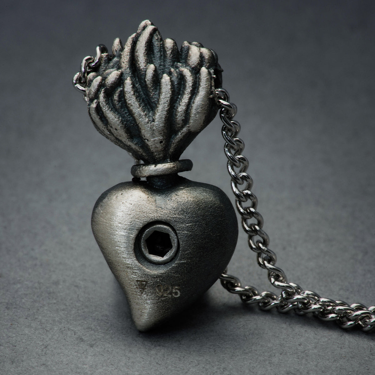 Small Cylinder Cremation Urn Necklace - Heart Shaped 'Mom' Charm - Bea –  Eternal Keepsake