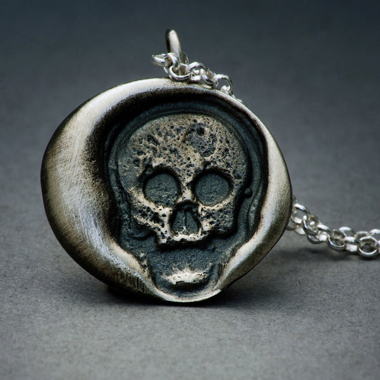Memento Mori Skull Wax Seal Necklace